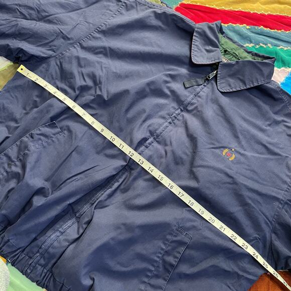 Vintage Bugle Boy Red Blanket Lined Navy Blue Full Zip Jacket Large - Picture 6 of 7